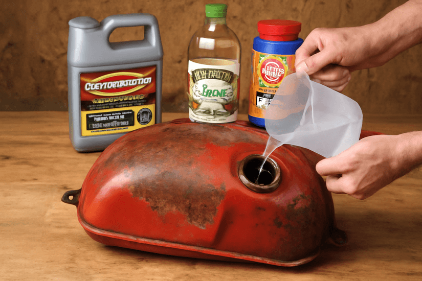 how to clean rust out of a gas tank
