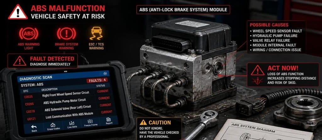 symptoms of a bad abs module